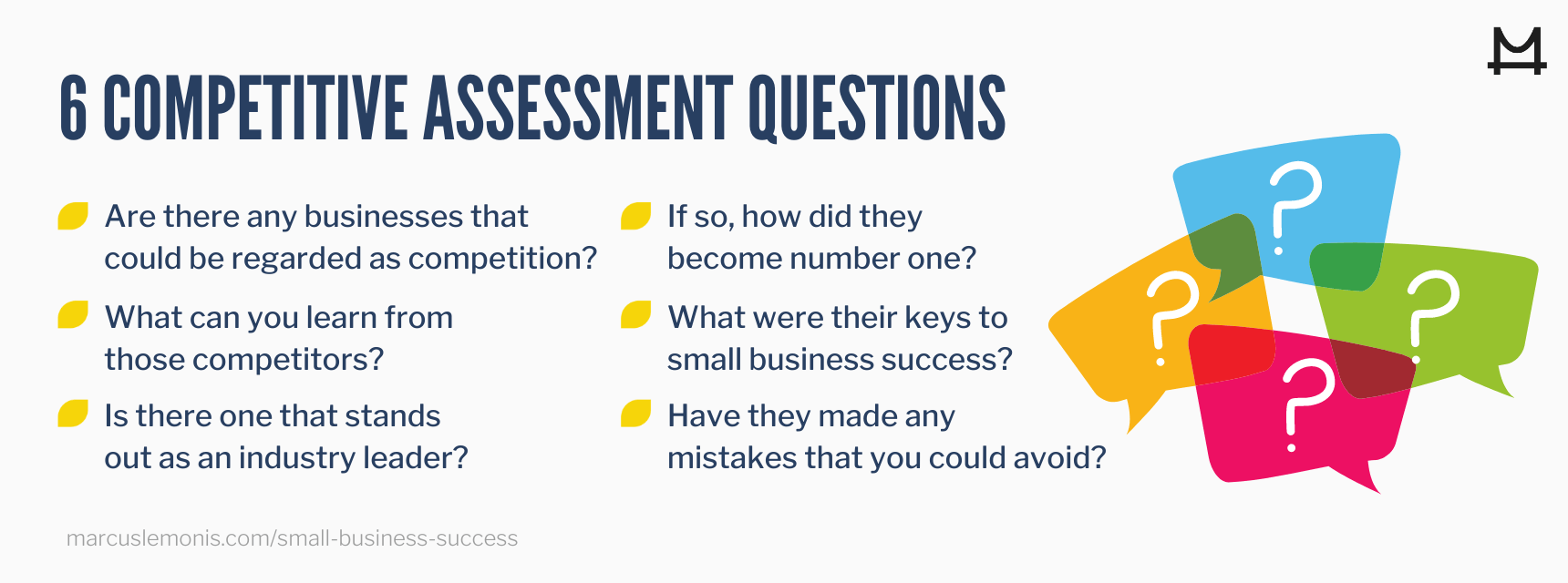 Six competitive assessment questions to ask in business.