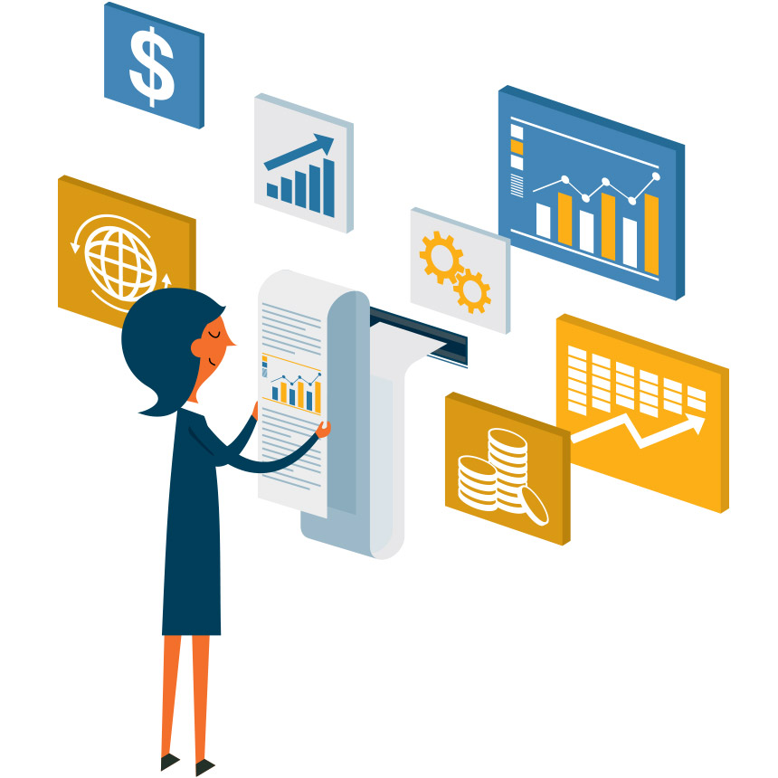 Animated image of someone pulling data from a laptop.