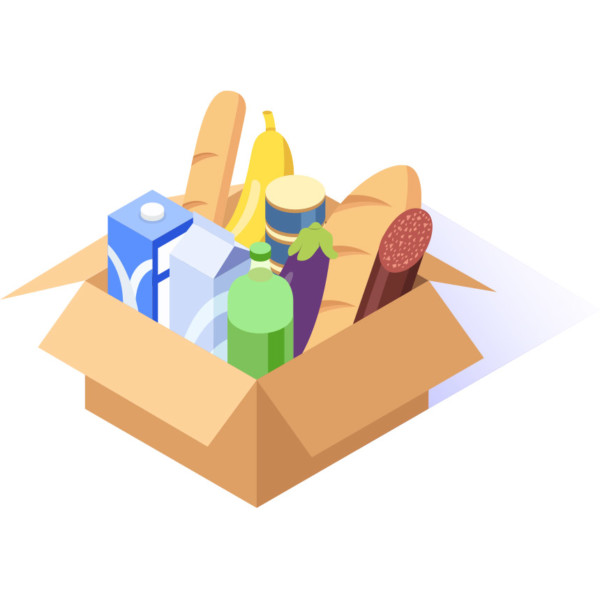 Animated image of a Box of Groceries