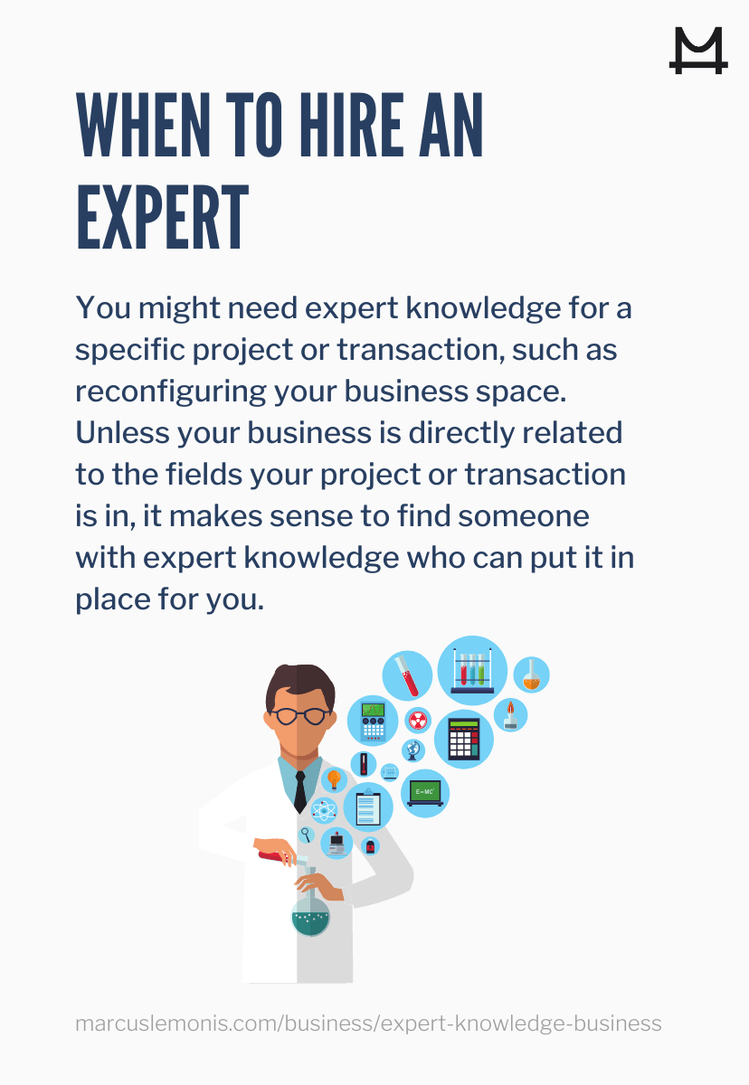 Lesson on how to determine when you should hire an expert