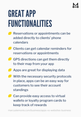 Great app functionalities for businesses