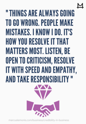Quote from Marcus about how to handle mistakes.