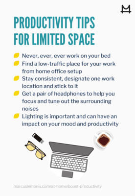 List of tips to improve productivity in a small space