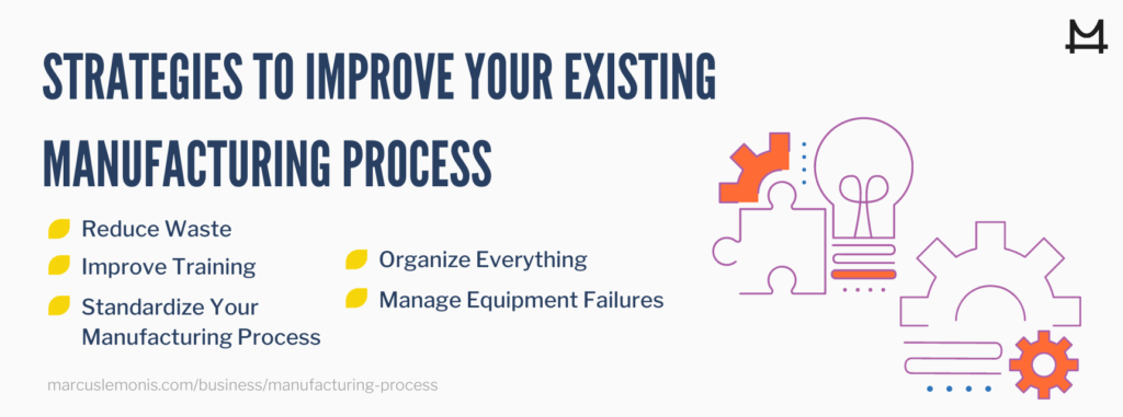 List of strategies to improve your existing manufacturing process.