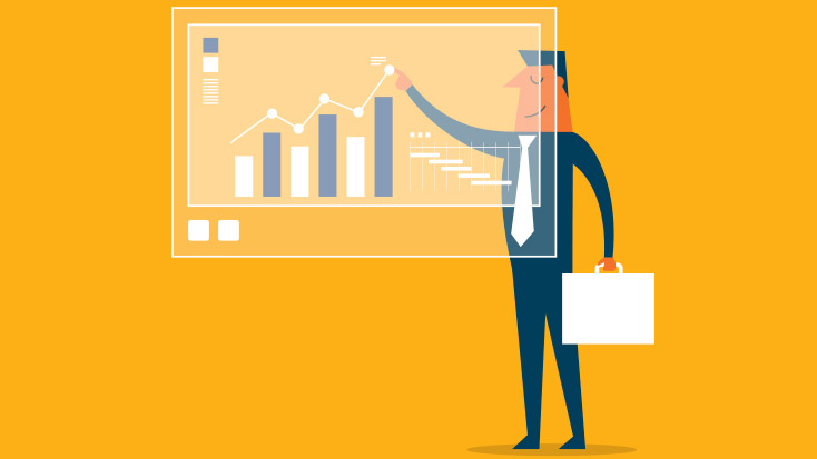 Image of someone looking at a graph.