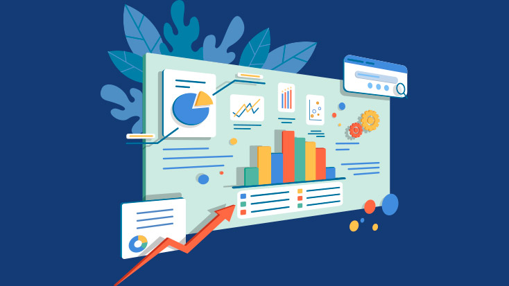 Animated image of a presentation with graphs