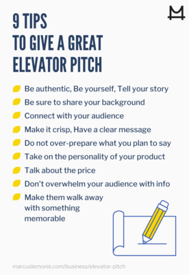 Nine tips for a great elevator pitch