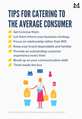 List of tips for catering to the average customer