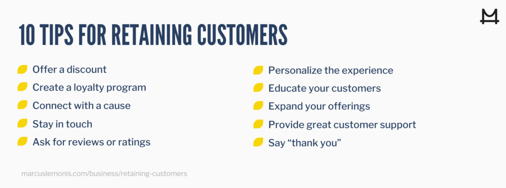 Ten tips for successfully retaining customers