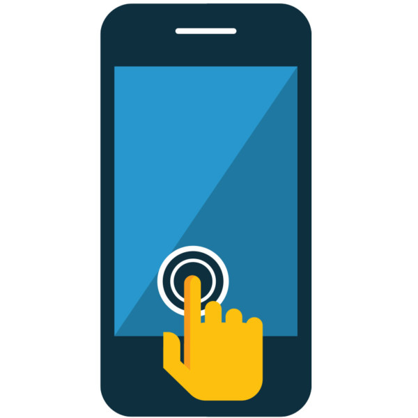 Image of a hand tapping on a smartphone screen