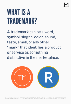 A trademark identifies a product or service as distinctive in the marketplace