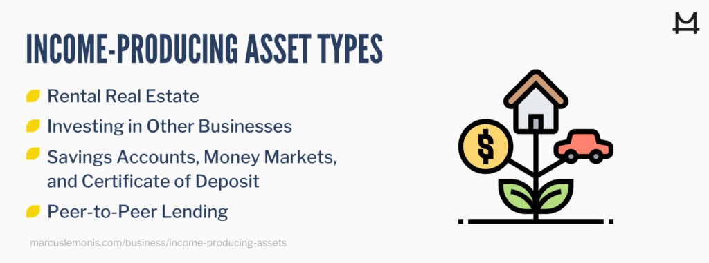 List of the different types of income producing assets.