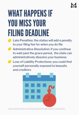 What happenings when you miss filing an annual report