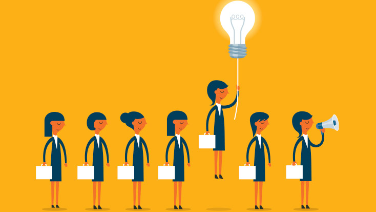 woman-with-new-idea-standing-out