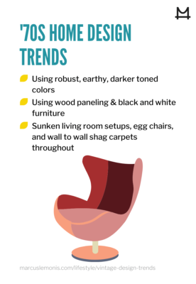 List of 70’s home trends making a comeback.