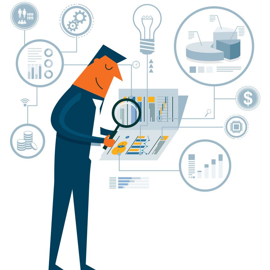 Image of someone analyzing data.