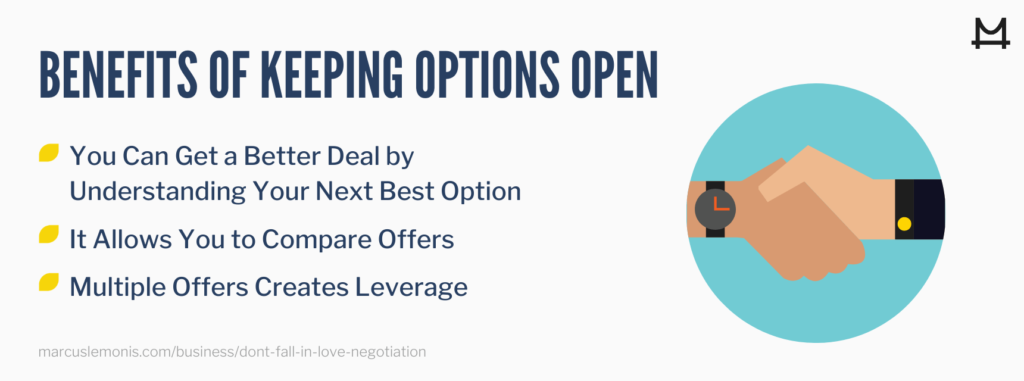 List of the benefits of keeping options open.