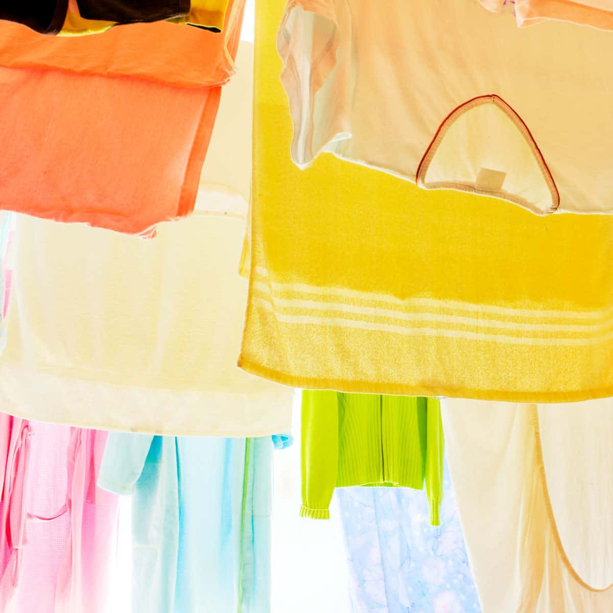 Clothes air drying outside for sustainability