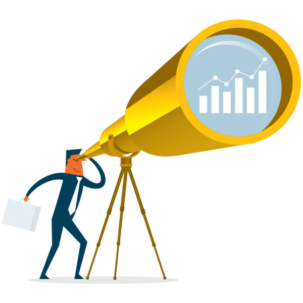 Image of someone looking at data through a telescope.