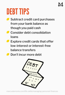 List of tips to deal with your debt