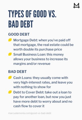 List of the different types of good and bad debt