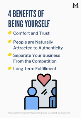 List of four benefits of being yourself