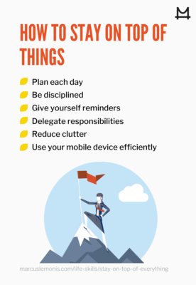List of different ways on how to stay on top of things