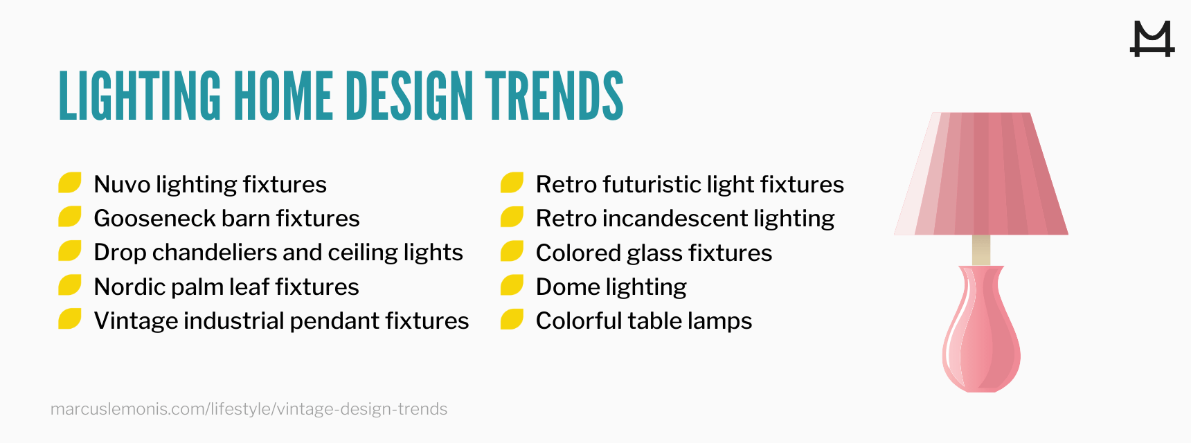List of lighting trends making a comeback.