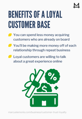 List of the benefits to having a loyal customer base.