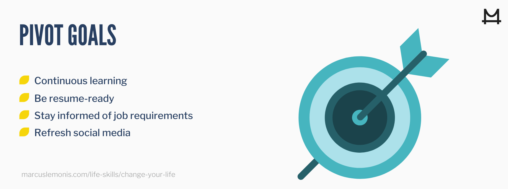 List of goals that should come out of a pivot