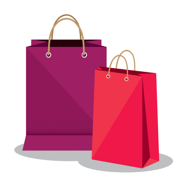 Purple and pink shopping bags