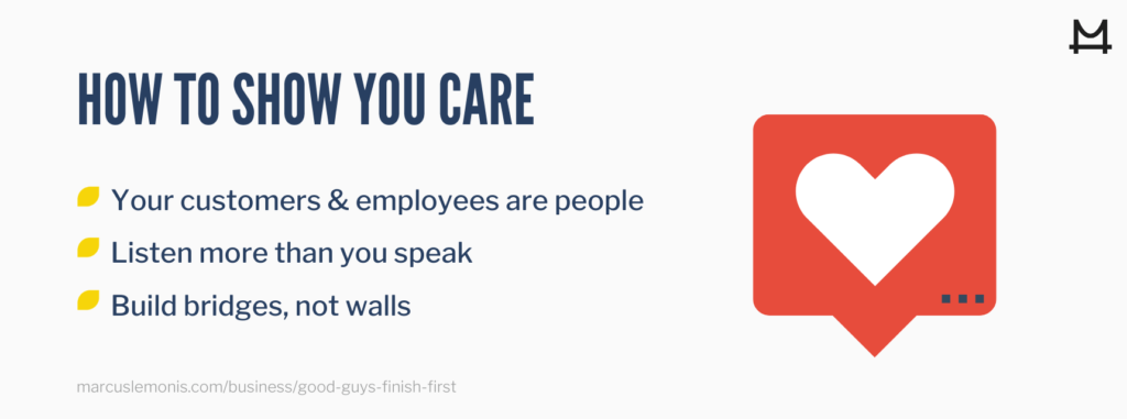Ways to show you care in business.
