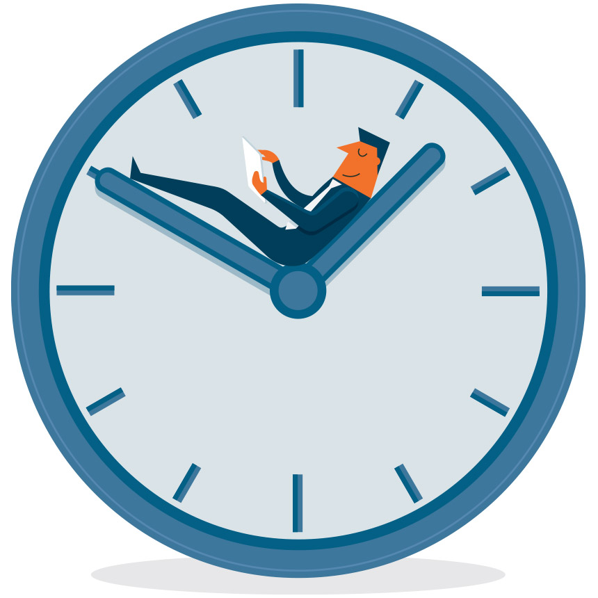 Image of someone sitting on the hands of a clock.
