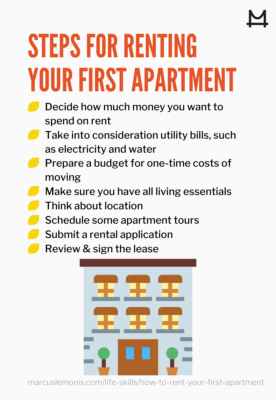List of steps for renting your first apartment