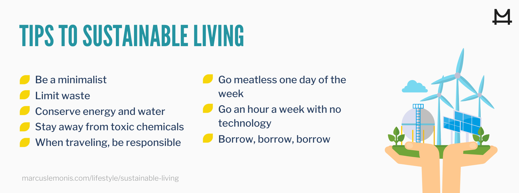 List of 9 tips for living a more sustainable lifestyle