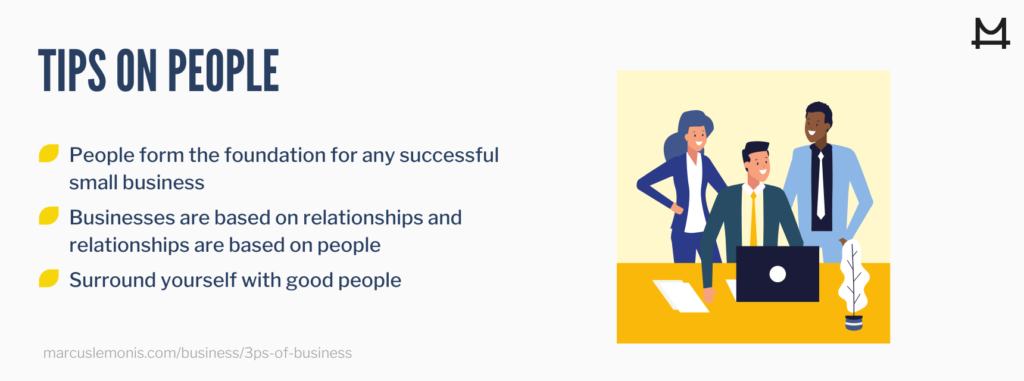 List of tips on people for business success