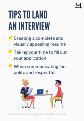 List of Tips to Land an Interview.