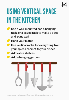 List of ways you can utilize the vertical space in your kitchen