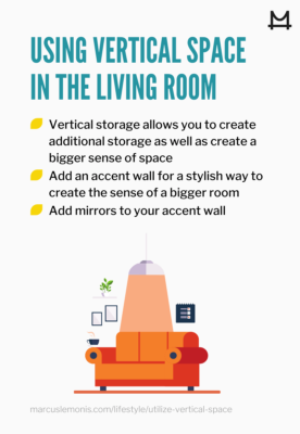 List of ways you can utilize the vertical space in your living room