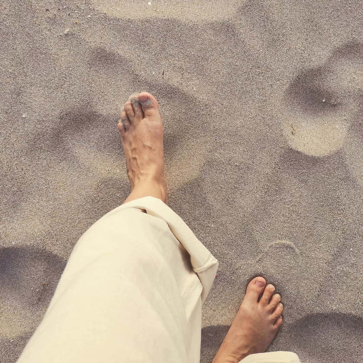 walking along the beach