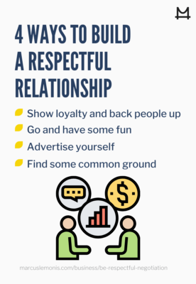 List of ways to build a respectful relationship.