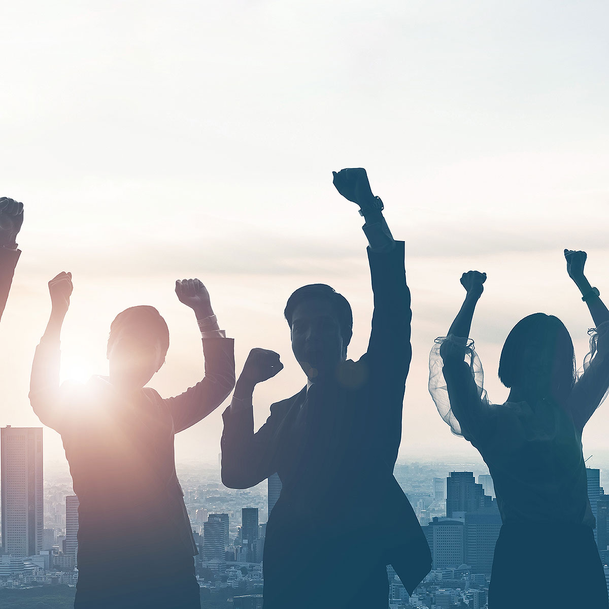 image of group of friends celebrating success