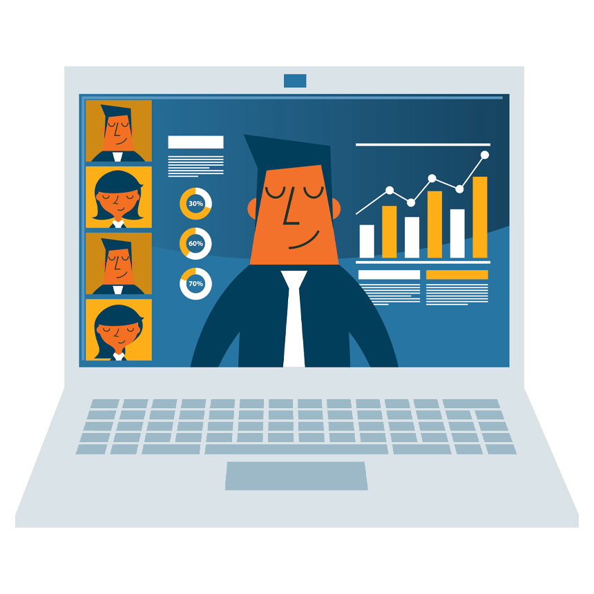 group on a video call providing real time online customer service