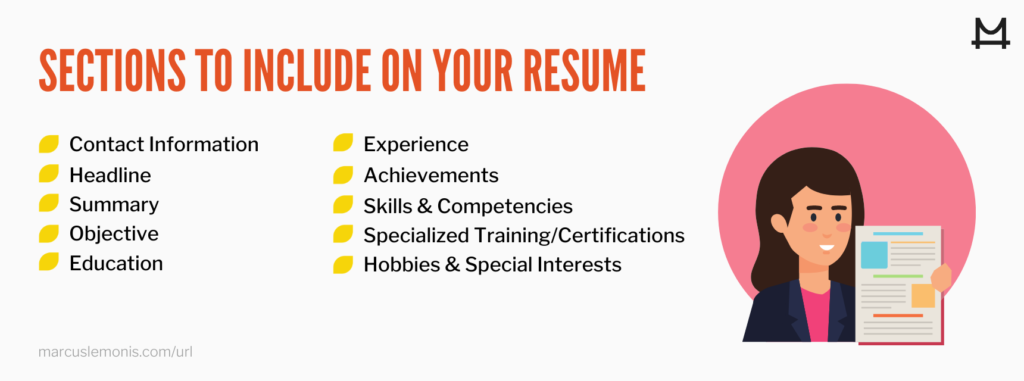 List of sections you should include on your resume