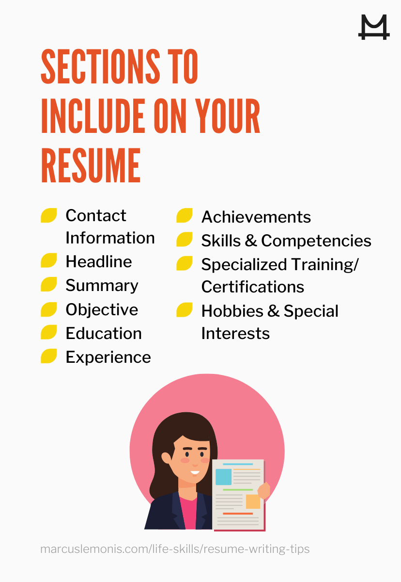 List of sections you should include on your resume
