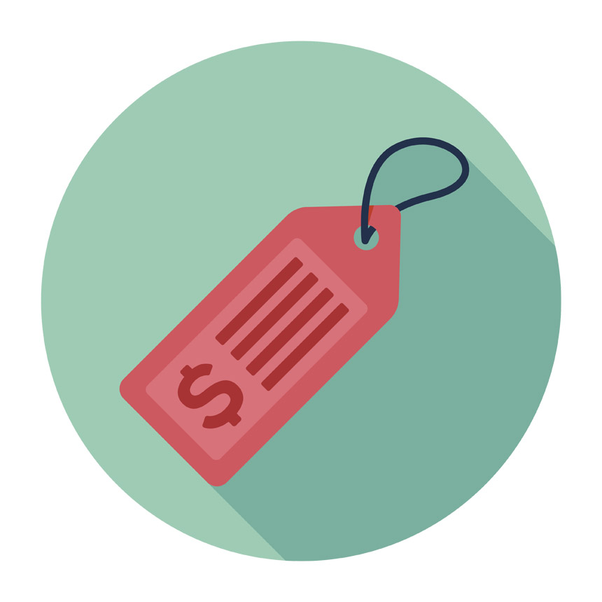 shopping tag representing the virtual shopping tags of Google Shopping Ads