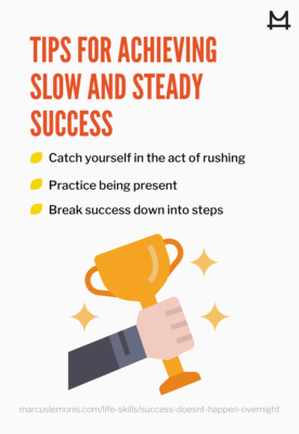 graphic outlining tips for achieving success