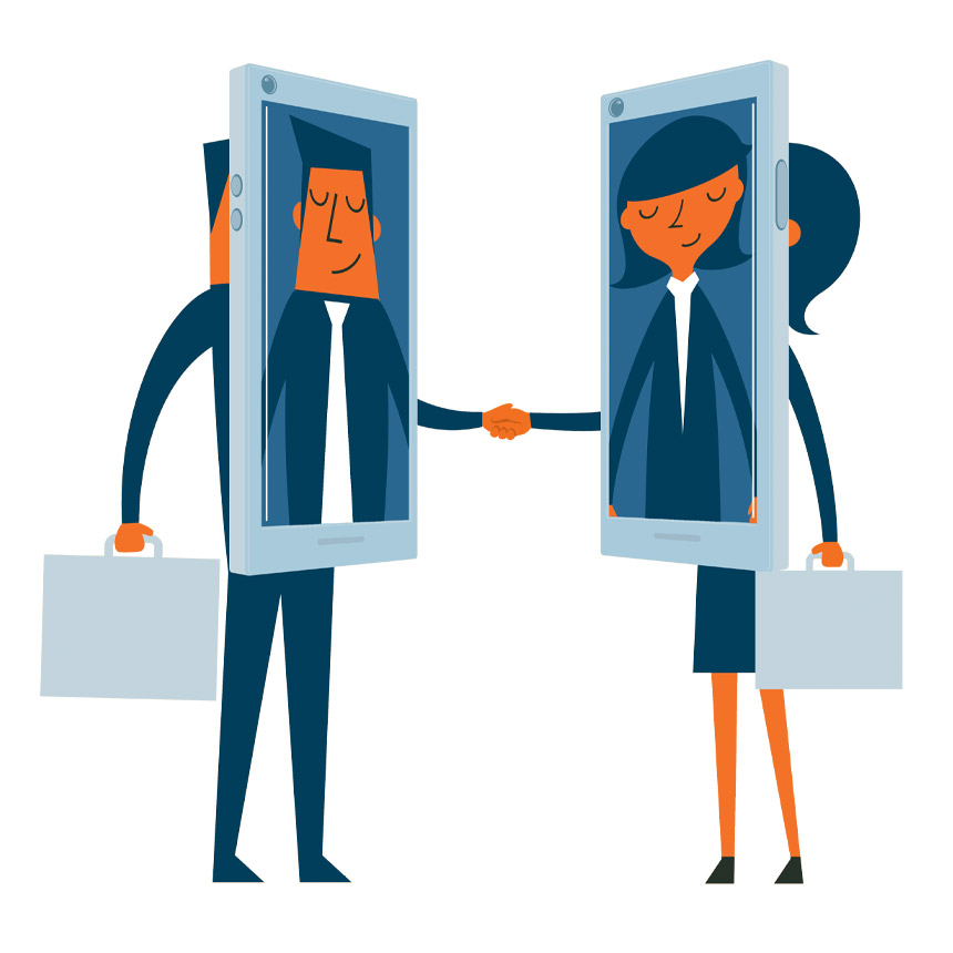 two people discussing a transaction through their phones