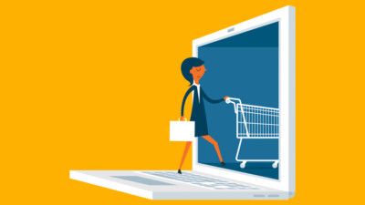 image of woman going shopping on computer