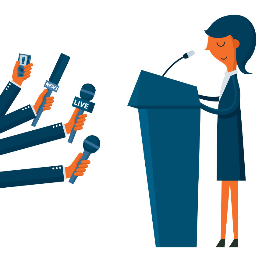 Woman giving a speech at a podium